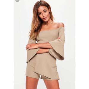 Missguided Romper Tan
